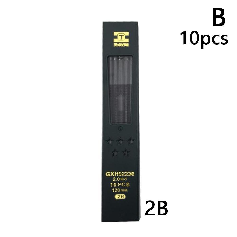 Mechanical Pencil Lead - ร้อน10ชิ้น/กล่อง2มม.2B HB สีดำ2.0มม.นักเรียน120มม.เติมเงินอุปกรณ์จัดส่ง Office ตะกั่วเครื่องเขียนของขวัญ I1Z9