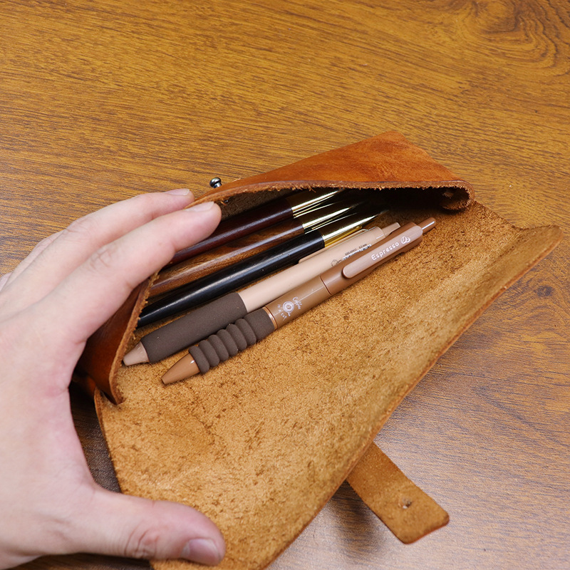 Tan Stationery & Office Supply - กล่องใส่เครื่องเขียนหนังฟอกฝาดสไตล์เกาหลีแบบวินเทจ กล่องใส่แว่นกันแดด